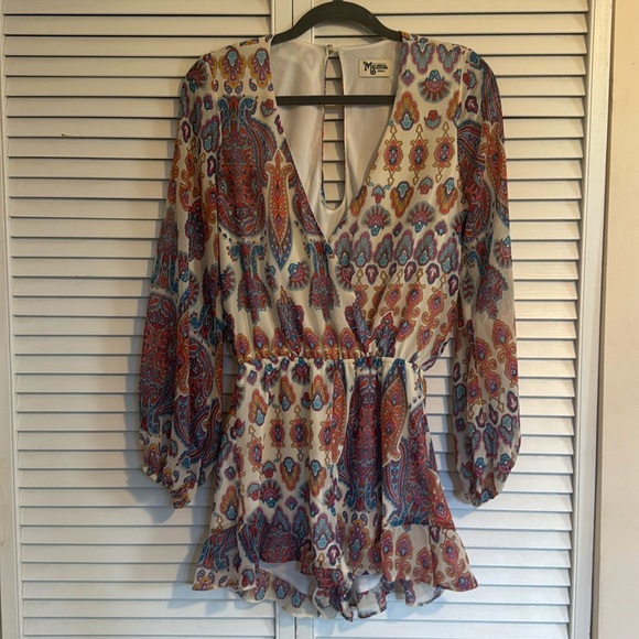 Show Me Your MuMu Pants - Show Me Your Mumu Rocky floral Jasmine's Jewels long sleeve romper Small